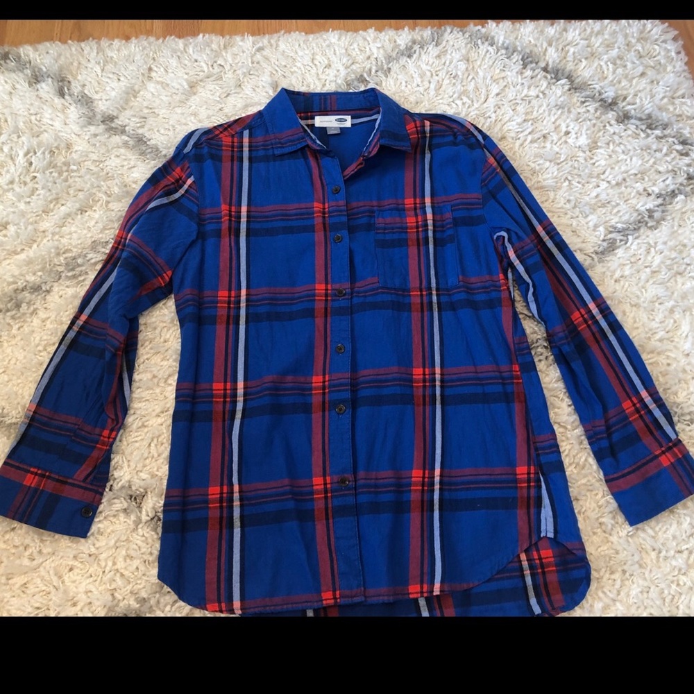 Blue/Red Plaid Button- Down